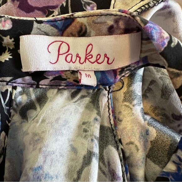 Parker Naomi Silk Floral Dress Size Medium - Picture 7 of 8